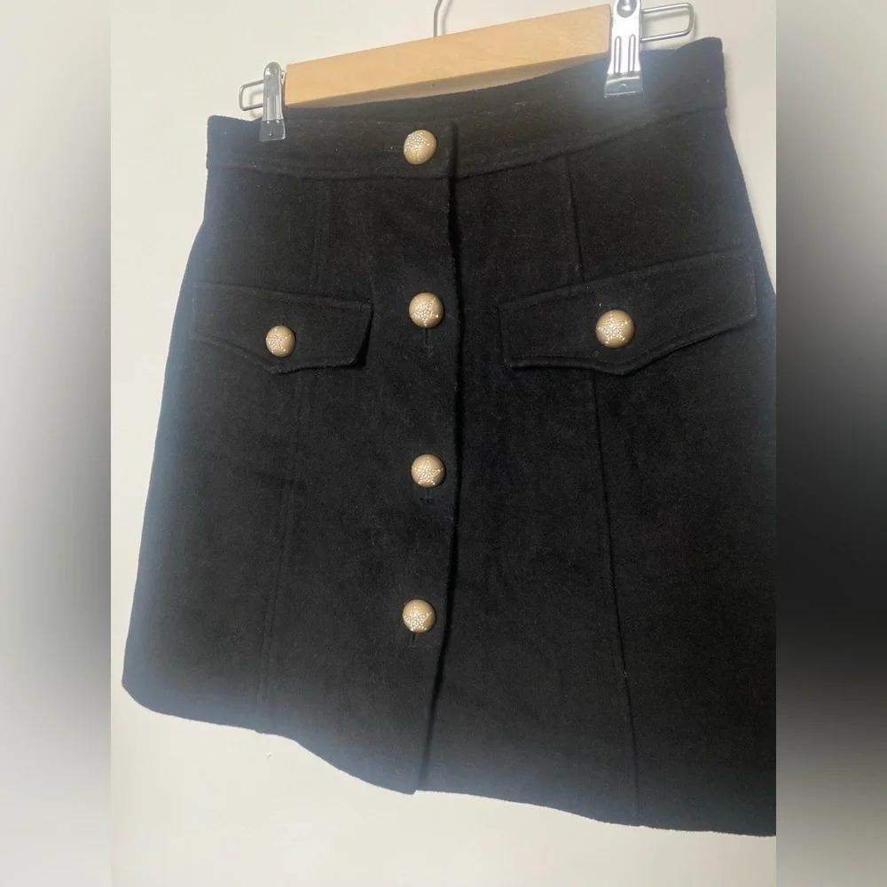 100%‎ Wool Skirt Star Buttons Size Medium
